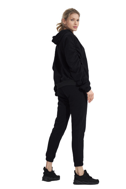 Spodnie Damskie - Dresowe Bawełniane - czarne